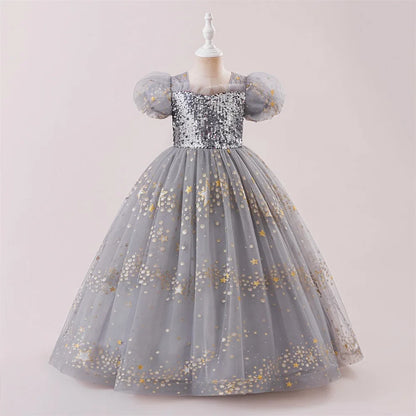 Summer Sequins Party Girls Dress Elegant Wedding Bridesmaids Birthday Prom Dresses for Girl Birthday Evening Christmas Costumes