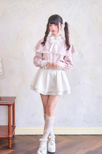 Japanese Sweet Girls Tweed Short Skirt 2025 Spring New Original Mine Series Mass Production Bud Suit High Waist Y2k Lolita Skirt