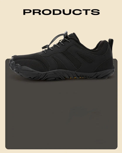 Men's Winter Warm Barefoot Shoes Waterproof Wide Toe Non-Slip Rubber Sole Plush Lined Hiking Shoes Outdoor Sneakers Running Shoe