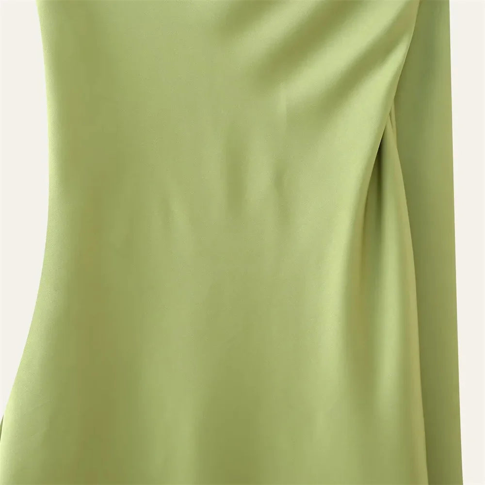 Elegant Women's Soft Silk Satin Long Dress Halter Backless Sleeveless Maxi Dresses Summer Lady Long Ribbon Party Gowns
