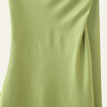 Elegant Women's Soft Silk Satin Long Dress Halter Backless Sleeveless Maxi Dresses Summer Lady Long Ribbon Party Gowns