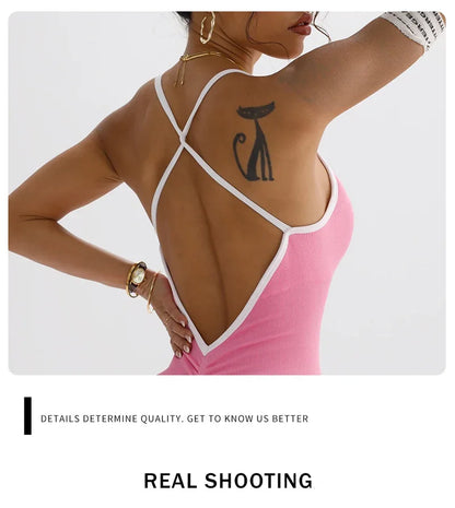 Summer Seamless Yoga Jumpsuit Women Gym Set Spaghetti Strap Leisure Workout Gym Shorts Padded Bra One-piece Fitness Bodysuits