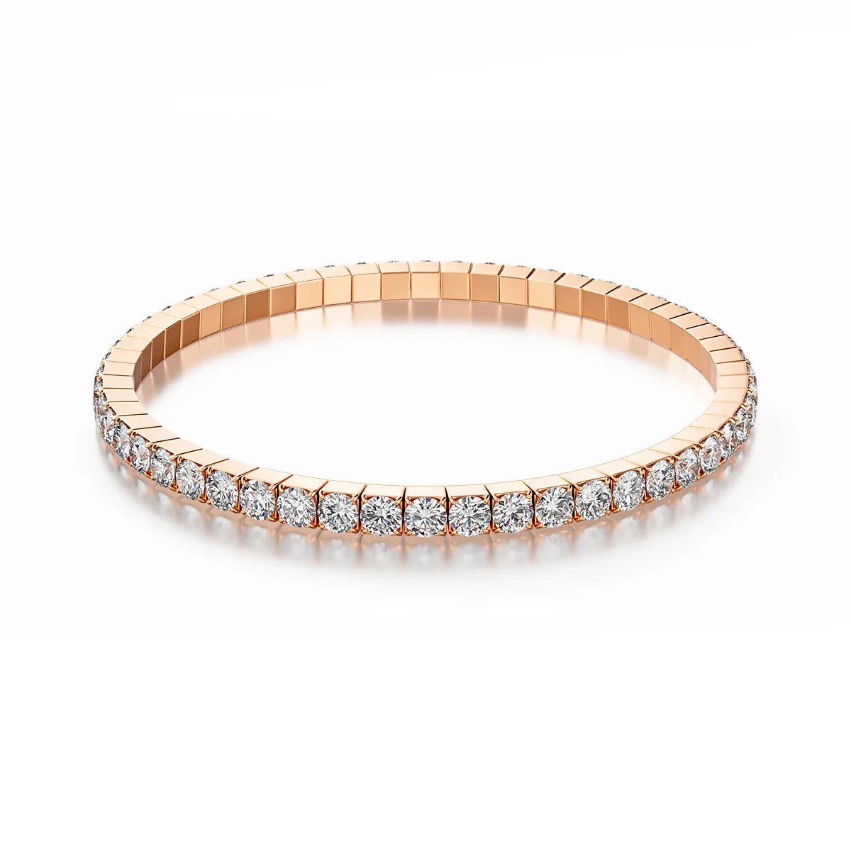 Stretch Rope Moissanite Tennis Bracelet for Women Man 2.5/3.mm Brilliant Cut 925 Sterling Silver Hand Chain Party Jewelry Gifts
