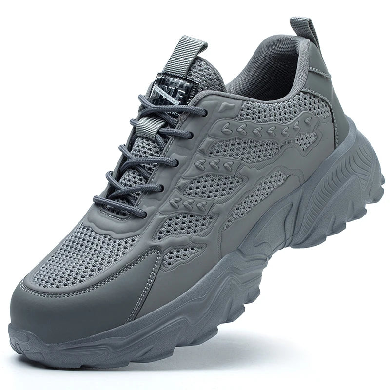Summer Work Shoes with protection breathable Lightweight ShoesSteel Toe Shoes Men  Anti-smashing Industrial Safety Shoes