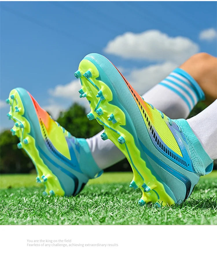 Mens Soccer Shoes TF/FG High Ankle Football Boots Kids Women Outdoor Sports Shoes Multicolor Training Match Athletic Sneakers