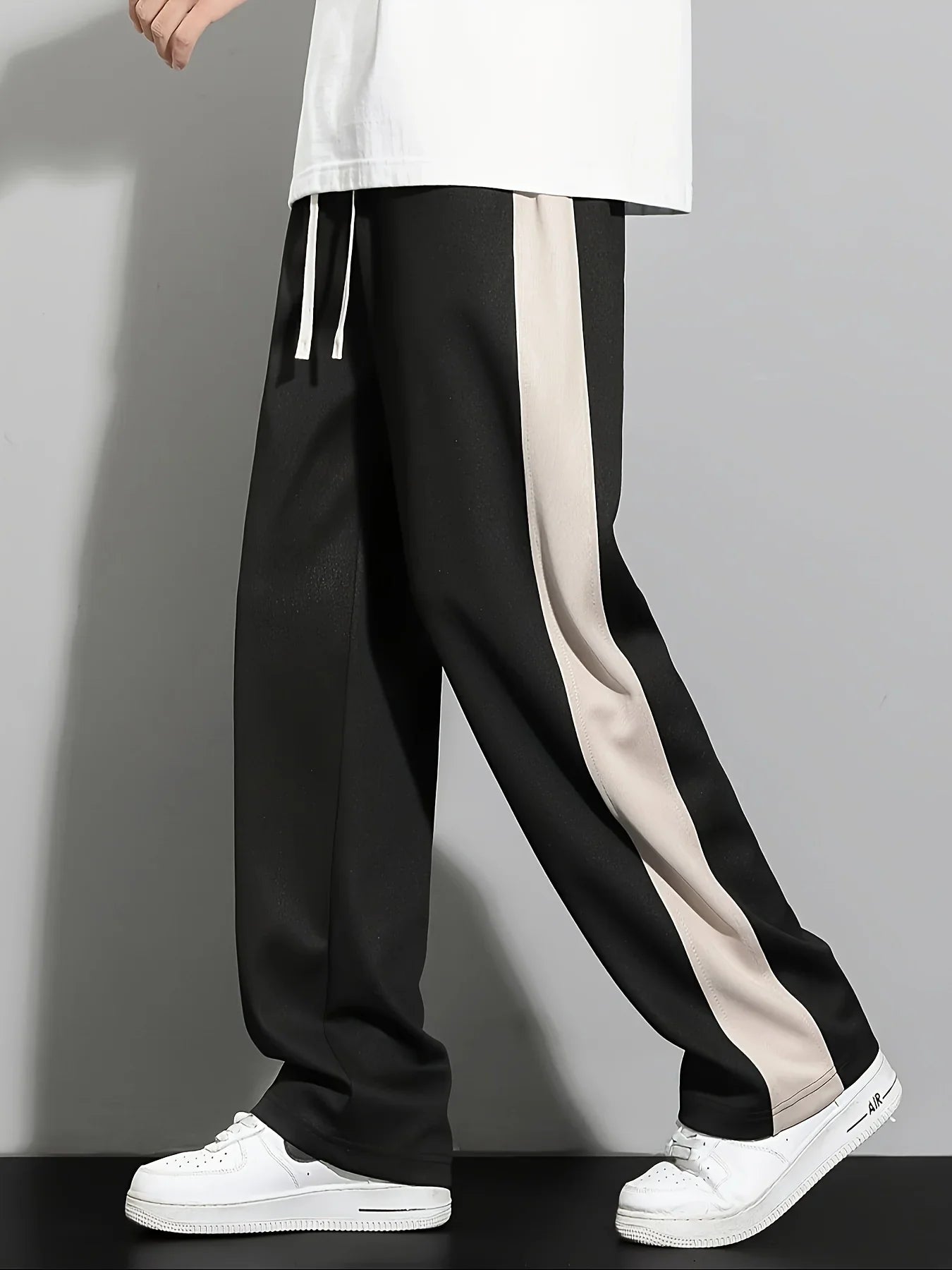 Men's contrasting sports casual pants, comfortable and versatile