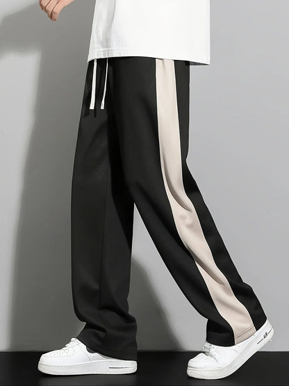 Men's contrasting sports casual pants, comfortable and versatile