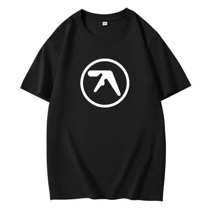2025 Men's Black T-Shirt Men T Shirt Print Cotton Short Sleeve T-shirt Male Funny Present Fashion Aphex Twin Short Sleeves