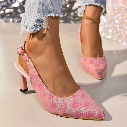 Brand Designer High Heels Sandals Women 2024 Summer Pointed Toe Ankle Straps Pumps Woman Plus Size 42 Thin Heeled Party Shoes