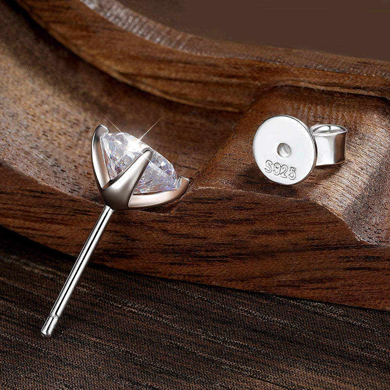 Moissanite Earring 0.2-2ct D VVS1 GRA Certified Lab Diamond 4 Claw s925 Sterling Silver Stud Earrings for Women Man