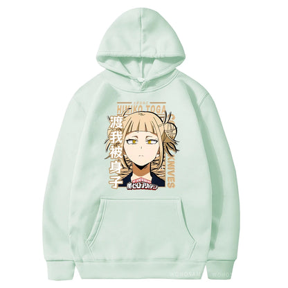 My Hero Academia Kawaii Himiko Toga Women Hoodies Printed Aesthetics Head Poster Manga Harajuku Anime Printed Hooded Sweatshirts