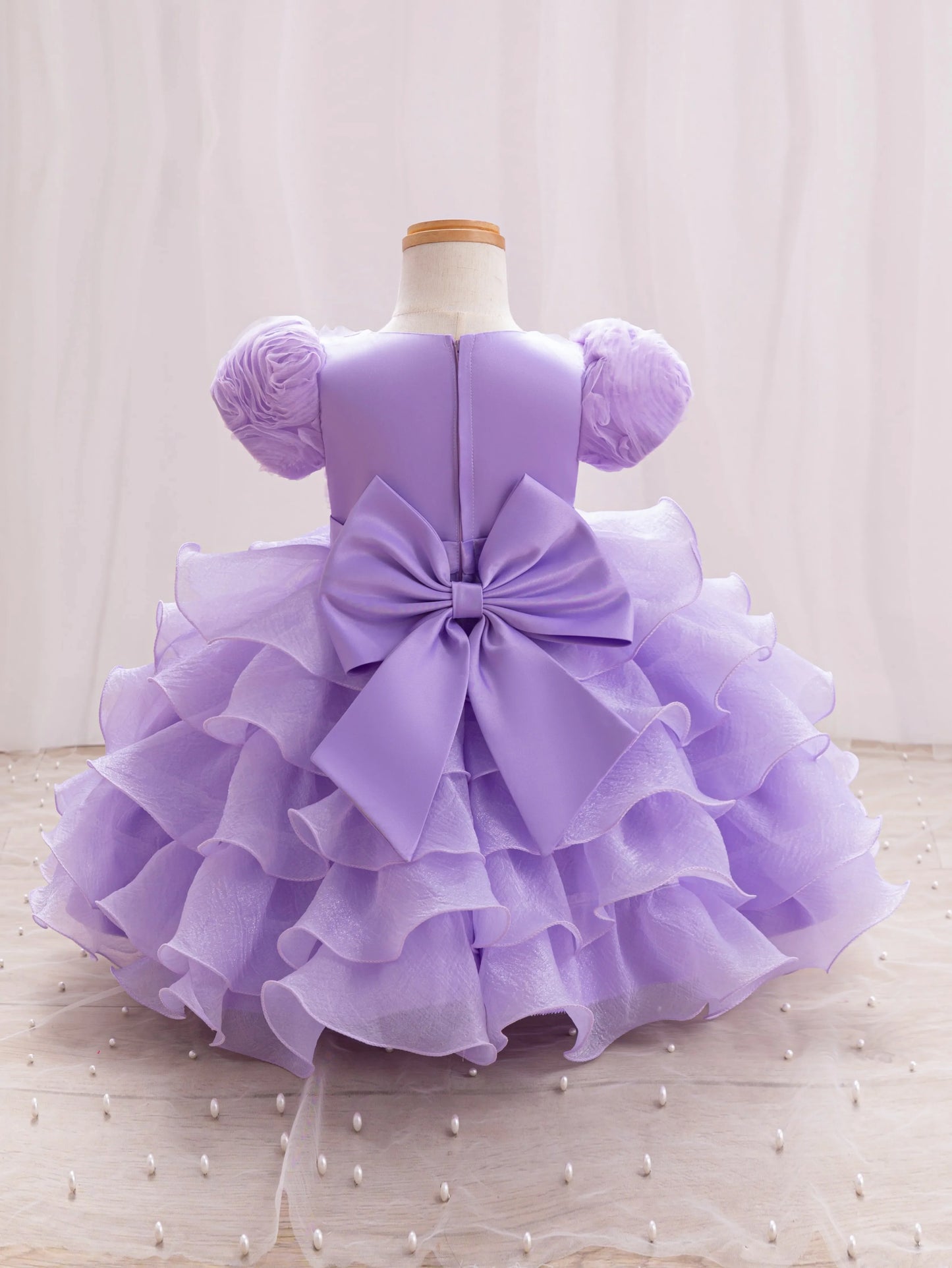 Baby Dress 2025 Spring/Summer on new three-dimensional floral soft yarn birthday party piano Performance Girl dress Elegant fluf