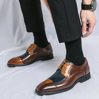 British Dress Social Leather Shoes Men Classic Brogues Office Casual Business Shoes For Men Large Size Formal Leather Shoes Man