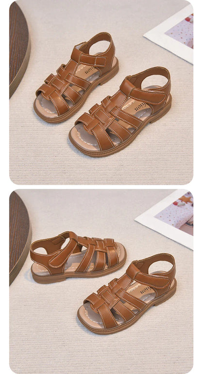 Kids Summer Sandals for Boys Girls Unisex Fashion Open Toes All Match Size 21-30 Children Beach Shoes Anti-skid Breathable Soft