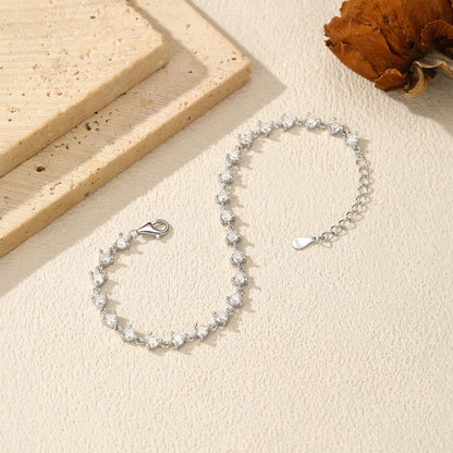 2.4CT Moissanite Bracelet 925 Sterling Silver Sparkling Round Lab Diamond Tennis Bracelets For Women Fine Jewelry