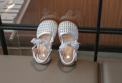 Kids Girls Shoes Children's Woven Sandals New Summer Popular Roman Shoes Children's Soft-soled Princess Shoes