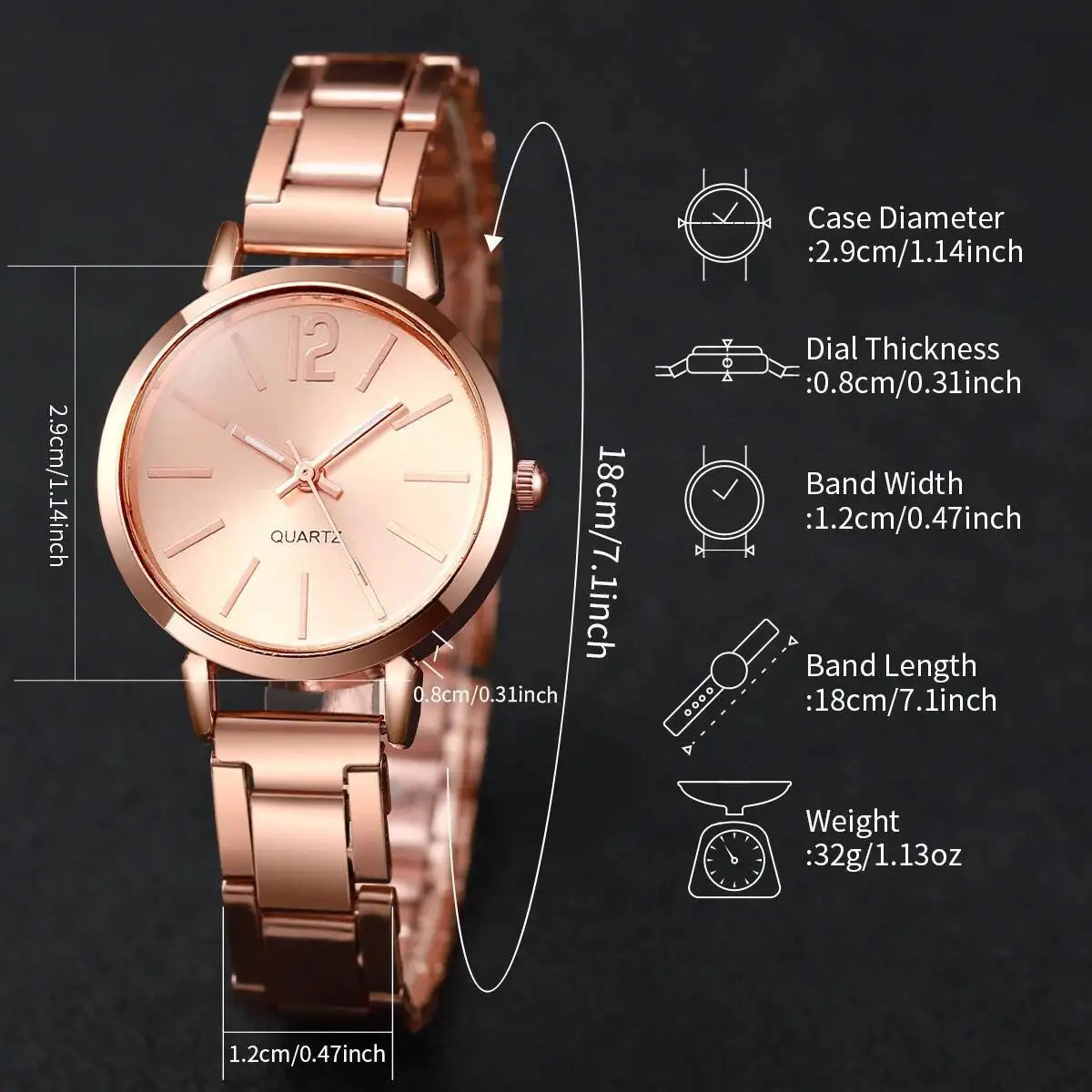 1/2/3PCS Simple Dial Women Quartz Watch Fashion Small Ladies Wristwatch Reloj Mujer Girls Clock Gift（Without Box）
