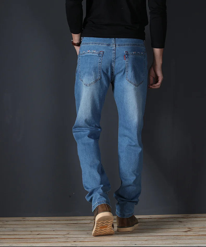 Ripped Plus Size Jeans for men Fashion jean man High Street Retro Washed, Worn Men trousers Casual Cargo Pants Slim Small Feet