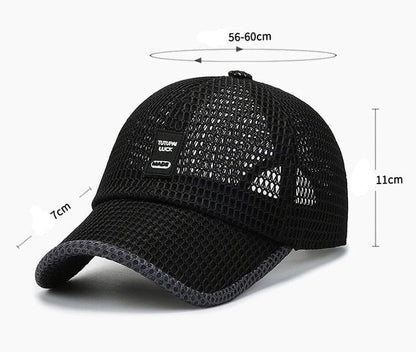 Men's Mesh Baseball Cap Breathable Summer Caps Dad Hat Outdoor Fishing Hats Bone Gorras Snapback Trucker Cap