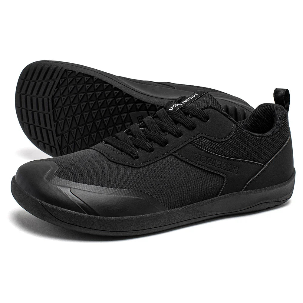 Wide Toe Shoes Mens Womens Minimalist Mesh Artificial Leather Sneakers Lace Up Lightweight Breathable Walking Shoes
