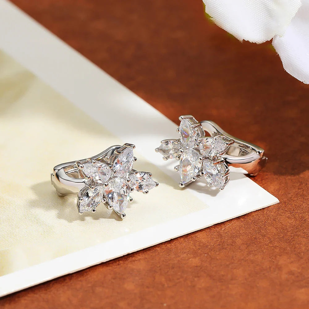 100% 925 Sterling Silver Sparkling High Carbon Diamond Earrings For Women Wedding Engagement Party Fine Jewelry Wholesale