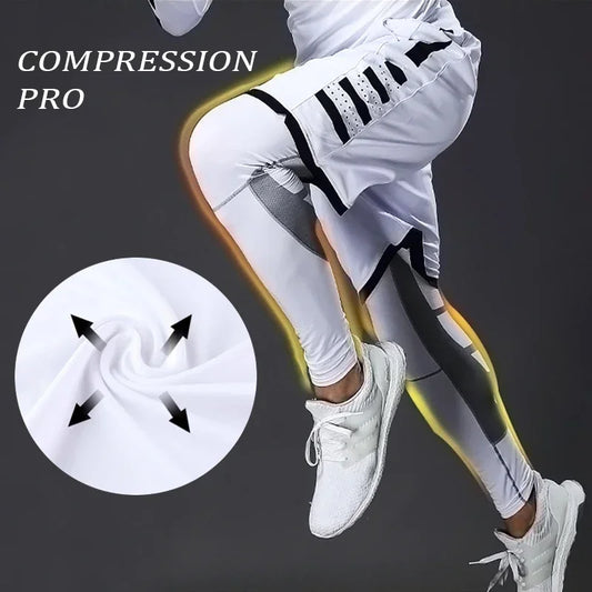 Men's Compression Pants for Running Cycling Basketball Soccer Elasticity Sweatpants Fitness Tights Legging Trousers Rash Guard