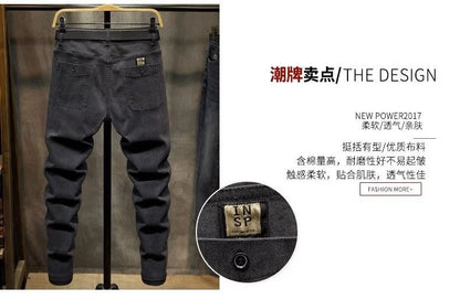 2024 Spring and Autumn New Fashion Solid Color Black Stretch Shorts Men's Casual Slim Comfortable Breathable High-Quality Jeans