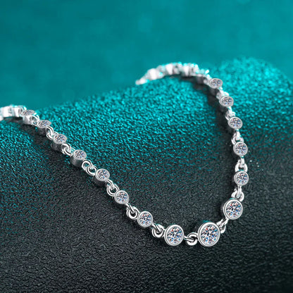 D VVS1 Moissanite Tennis Bracelets for Women Round Lab Diamond GRA 925 Sterling Silver 18k Dainty Bracelet Gift Jewelry