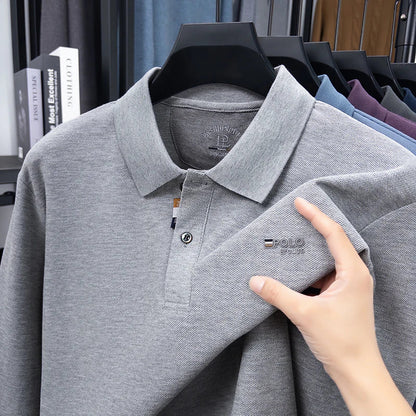 High Quality  Autumn and Winter Warm Men's Long Sleeved T-shirt, Semi High Neck Velvet Sweatshirt, Men's Base T-shirt