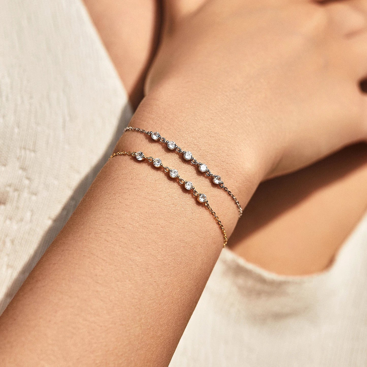 925 Sterling Silver Stars & Geometric Trendy Stackable Dainty Bracelets Adjustable Link Chain Bracelet For Women Jewelry