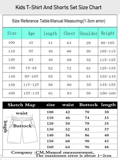 Anime Print Jersey Set Adult Kid T-Shirt & Shorts 2Pcs Family Summer Breathable Quick Dry Sportswear