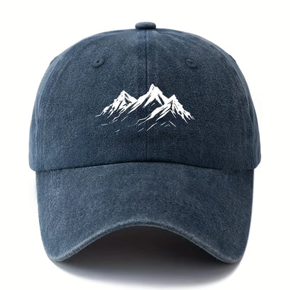 Men's printed mountain baseball cap classic style outdoor adventure sun protection lightweight duckbill cap, truck driver cap.