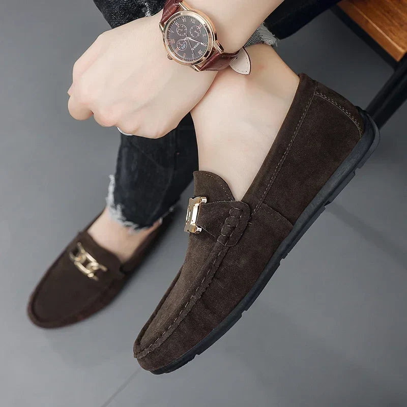 Fashion Suede Men Casual Shoes  Breathable Comfort Slip-on Mens Driving Shoes Luxury Brand Men Loafers Mens Lazy Shoes Moccasin