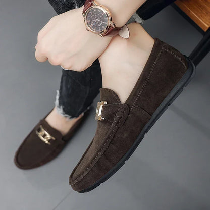 Fashion Suede Men Casual Shoes  Breathable Comfort Slip-on Mens Driving Shoes Luxury Brand Men Loafers Mens Lazy Shoes Moccasin
