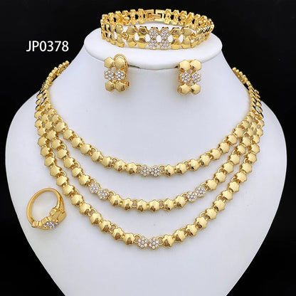 Conjuntos de Joias de Cor Dourada para Mulheres, Conjuntos de Colares para Mulheres, bijoux de mode, conjuntos de joias