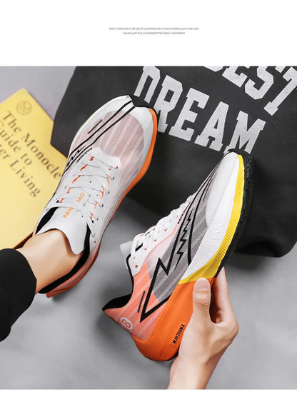 Tênis Esportivo Masculino com Placa de Carbono de Palma Inteira Tênis de Corrida Masculino e Feminino para Maratona com Amortecimento de Choque para Treinamento de Atletismo