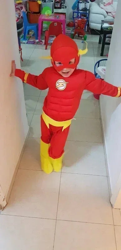 Children's Full Body Jumping Set Muscle Children's Set 2024 New Halloween Superhero Flash Role Playing Costume