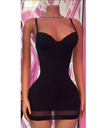 Tummy Control Butt Lifting Shapewear Dress Seamless Thin Camisole Bodycon Dress Stretchy Party Clubwear Mini Dress