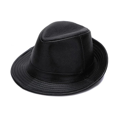2026  Autumn Men Real Genuine Cowhide Leather Top Hats Men Fashion Caps Winter Warm New Cowboy  100% Real Cowhide Leather Hats