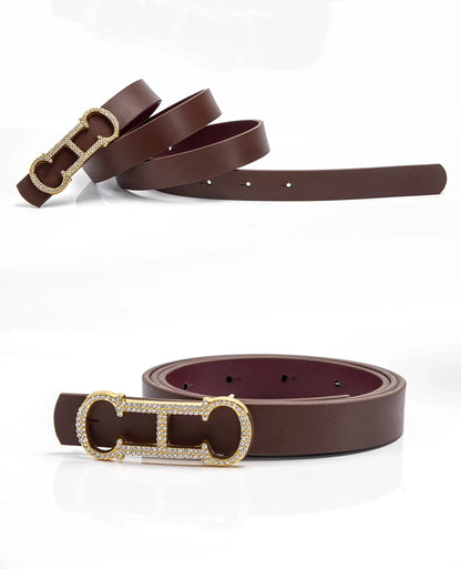 Luxury Brand Leather Belt Women Designer Alloy Buckle Genuine Leather Waist Strap Female Jeans Trouser Dress Waistband Belt