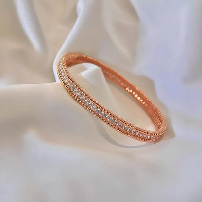 2mm  Certified Full Moissanite Diamond Bangle 100% 925 Sterling Silver Plated 18K Gold Bracelet Luxury Fine Jewelry for Women