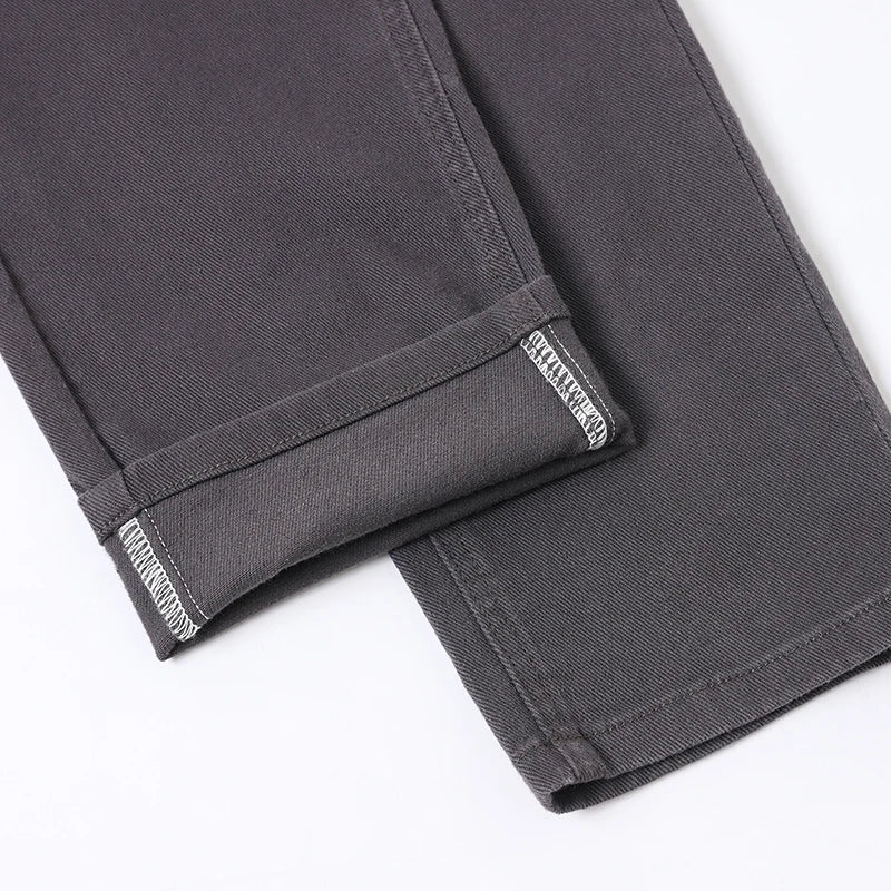 2026 new Cotton Elastic Men's Jeans Spring Fitted Straight Business Casual Trousers Soft Comfortable Fashion Korean Denim Pants