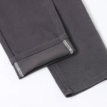 2026 new Cotton Elastic Men's Jeans Spring Fitted Straight Business Casual Trousers Soft Comfortable Fashion Korean Denim Pants