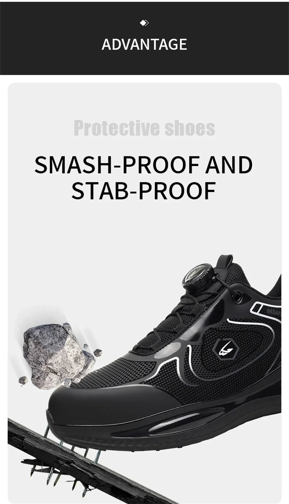 Steel Toe Work Shoes for Men Indestructible Boots Lightweight Safety Shoes Working Anti-smash Anti-puncture Protective Sneakers