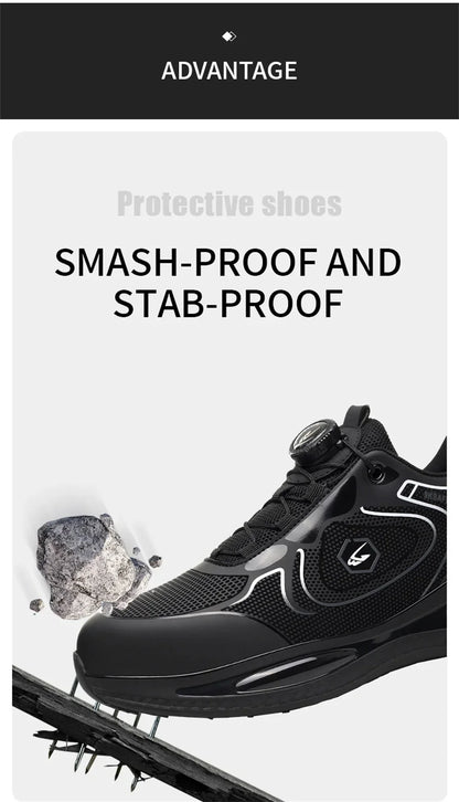 Steel Toe Work Shoes for Men Indestructible Boots Lightweight Safety Shoes Working Anti-smash Anti-puncture Protective Sneakers