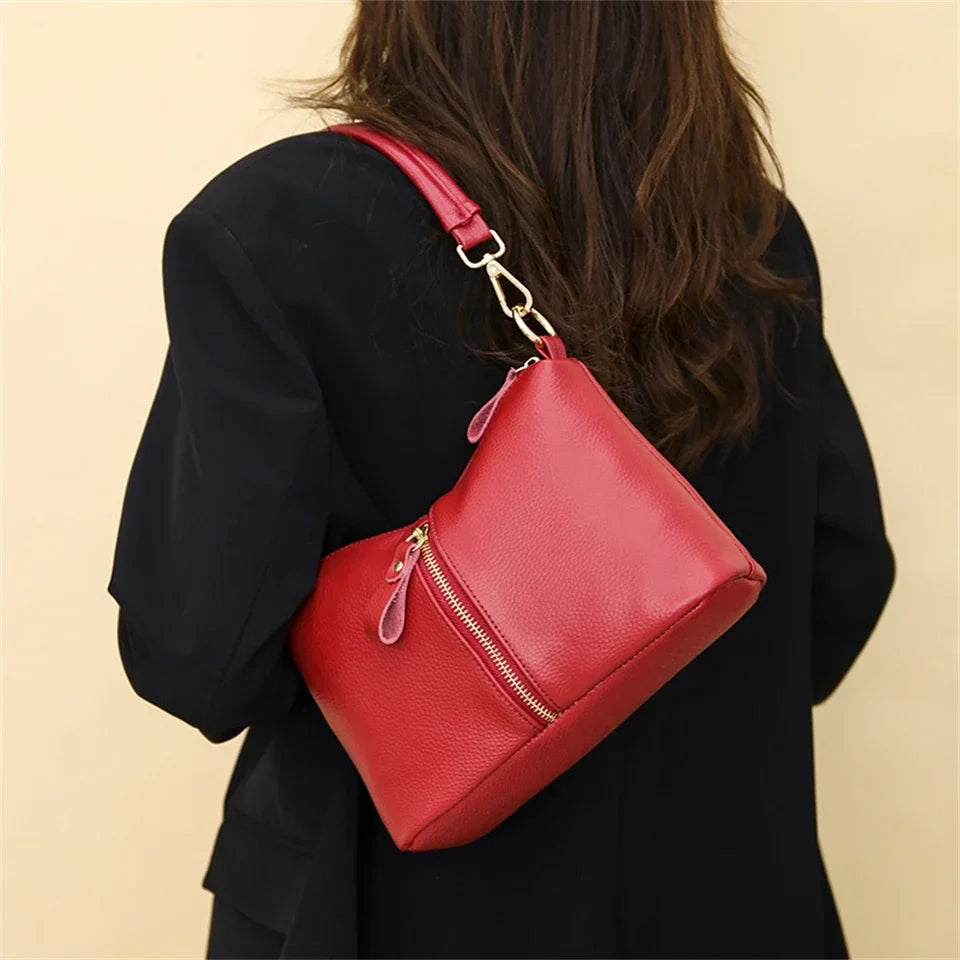 High Quality Genuine Leather Women Tote Bag Luxury Soft Cowhide Ladies Shoulder Crossbody Bags 2024 Fashion Female Messenger Sac