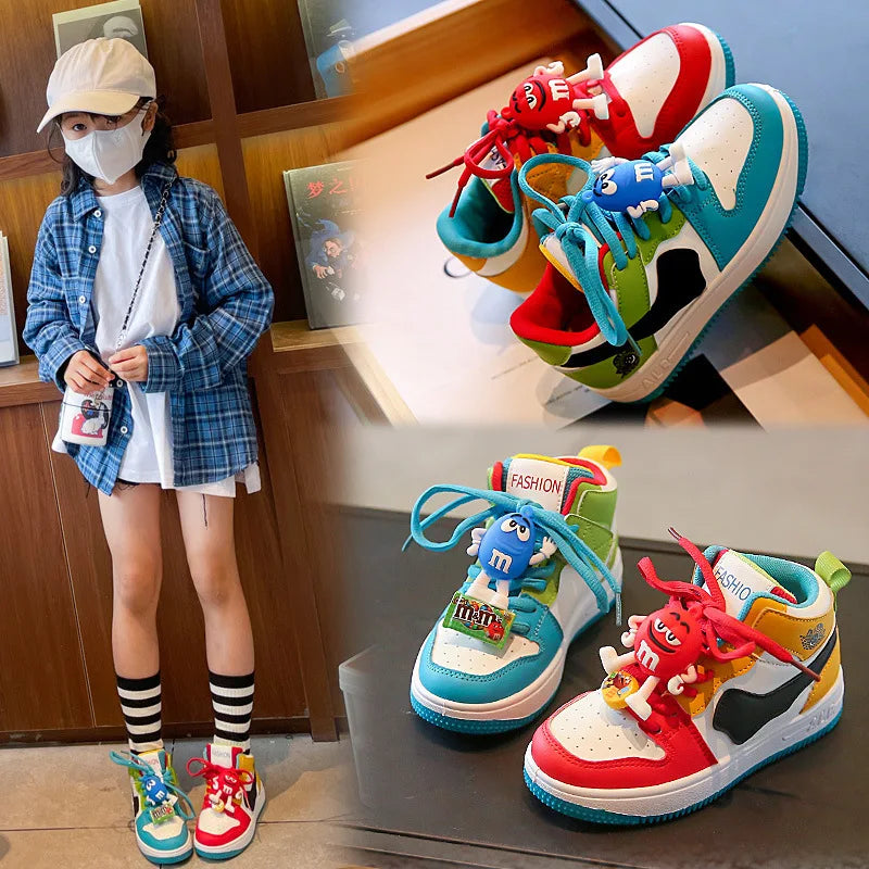 Boys Girls Sneaker Board Shoes Children Casual Shoes New Four Seasons Kids Single Sneaker Mandarin Ducks Basketball Sports Shoes
