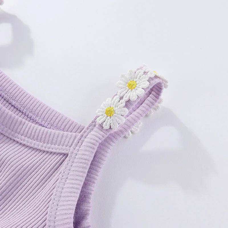 Korean Style Girls' Summer Dress 0-4Y Cute Baby Children's Little Daisy Suspender Mesh Dress Kid's Clothing
