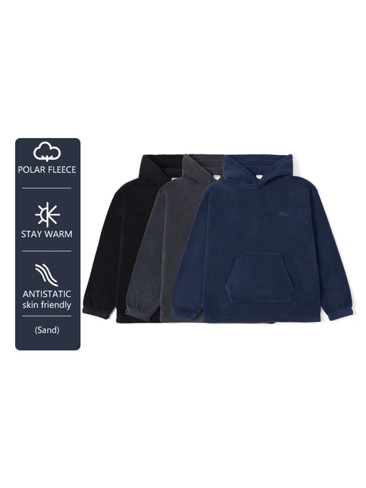 Autumn Winter New Oversize Comfortable Polar Fleece Hoodies Men Warm Logo Embroidery High Quality Sweatshirts