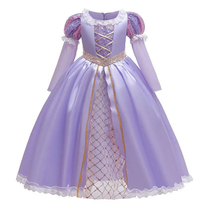 Girls Little Mermaid Aurora Costume Children Ariel Sleeping Beauty Dress Kids Peach Wedding Pink Fantasy Princess Disguise